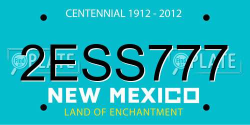 2ESS777 New Mexico License Plate
