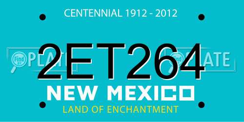 2ET264 New Mexico License Plate