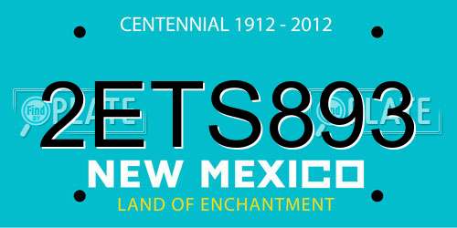 2ETS893 New Mexico License Plate