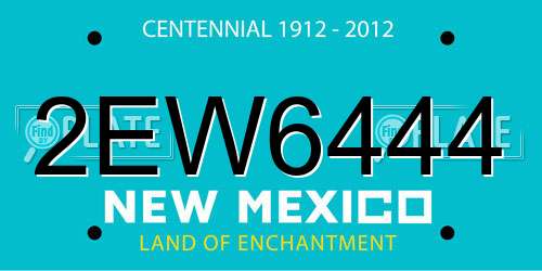 2EW6444 New Mexico License Plate
