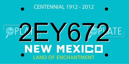 2EY672 New Mexico License Plate