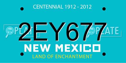 2EY677 New Mexico License Plate