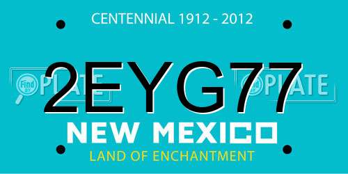 2EYG77 New Mexico License Plate