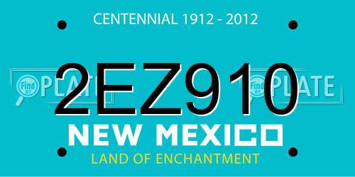 2EZ910 New Mexico License Plate