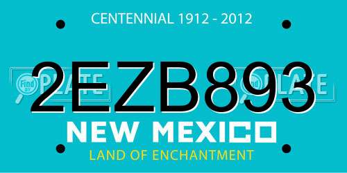2EZB893 New Mexico License Plate