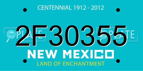 2F30355 New Mexico License Plate
