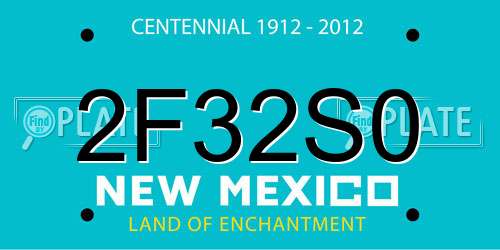 2F32S0 New Mexico License Plate
