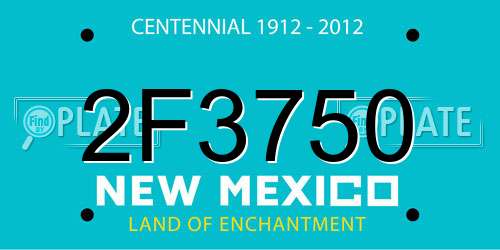 2F3750 New Mexico License Plate