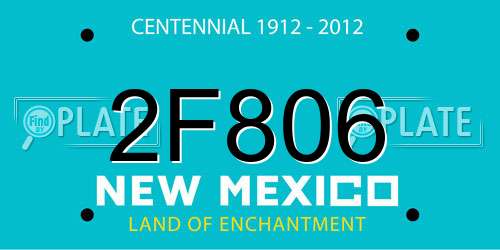 2F806 New Mexico License Plate