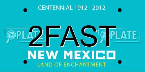 2FAST New Mexico License Plate