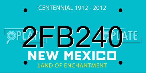 2FB240 New Mexico License Plate