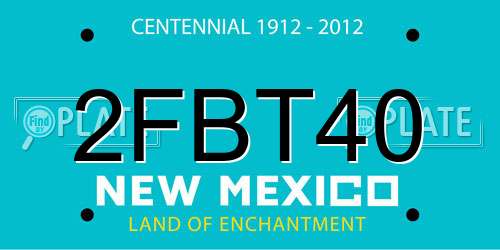 2FBT40 New Mexico License Plate
