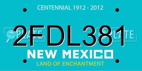 2FDL381 New Mexico License Plate