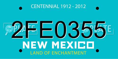 2FE0355 New Mexico License Plate
