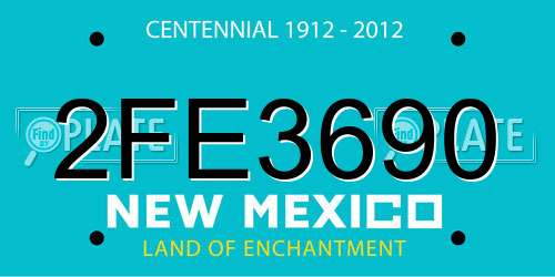 2FE3690 New Mexico License Plate
