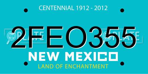 2FEO355 New Mexico License Plate