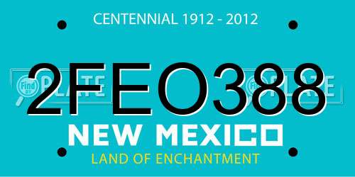 2FEO388 New Mexico License Plate