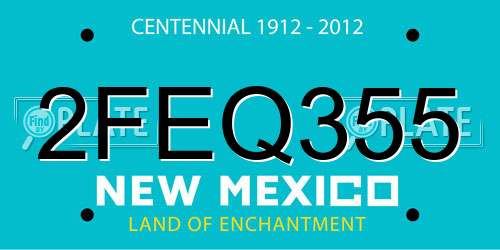 2FEQ355 New Mexico License Plate