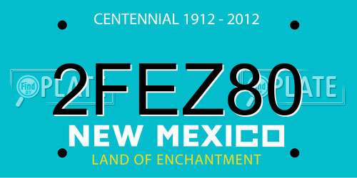 2FEZ80 New Mexico License Plate