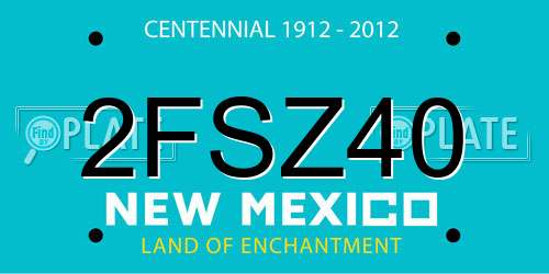 2FSZ40 New Mexico License Plate