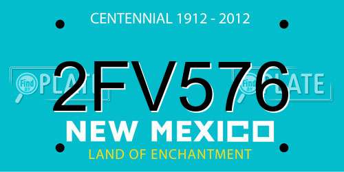 2FV576 New Mexico License Plate