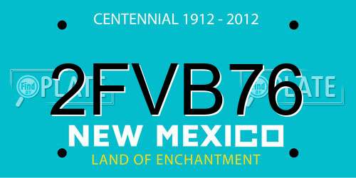 2FVB76 New Mexico License Plate