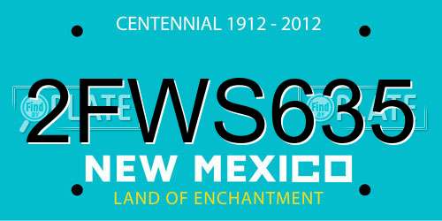 2FWS635 New Mexico License Plate