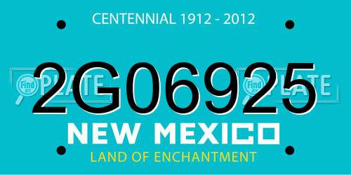2G06925 New Mexico License Plate