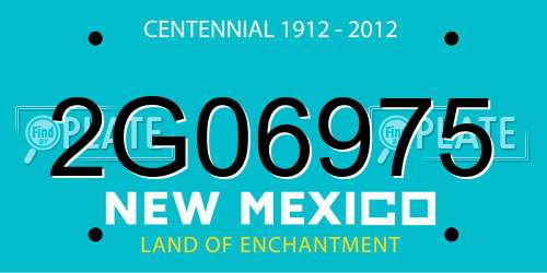 2G06975 New Mexico License Plate