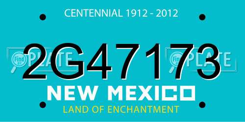 2G47173 New Mexico License Plate