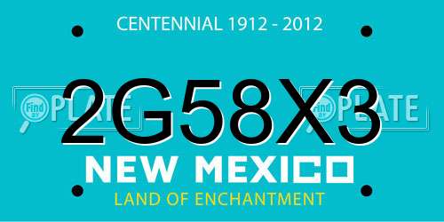 2G58X3 New Mexico License Plate