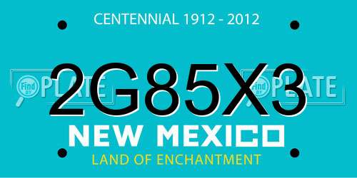 2G85X3 New Mexico License Plate