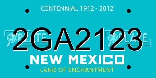 2GA2123 New Mexico License Plate