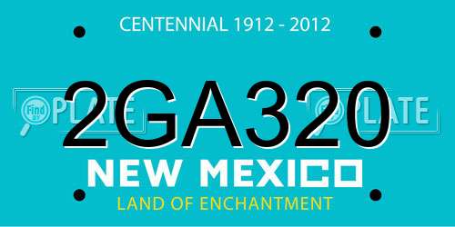 2GA320 New Mexico License Plate