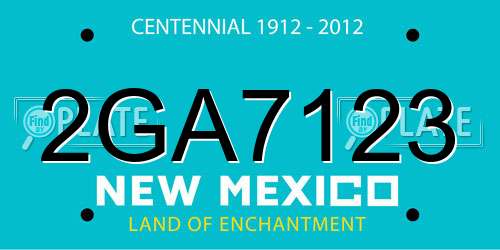 2GA7123 New Mexico License Plate