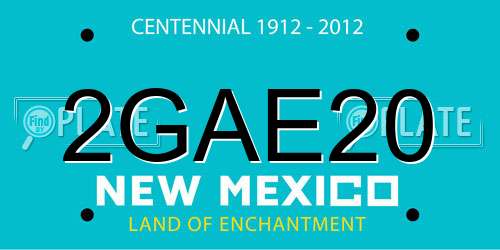 2GAE20 New Mexico License Plate