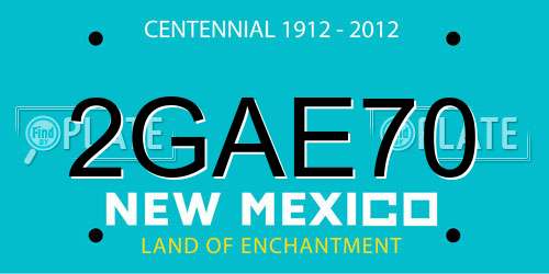 2GAE70 New Mexico License Plate