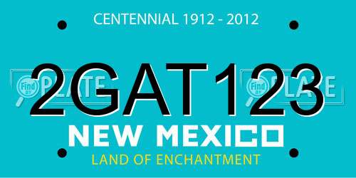 2GAT123 New Mexico License Plate