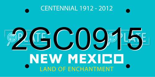 2GC0915 New Mexico License Plate
