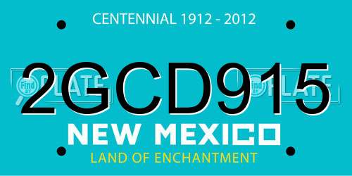 2GCD915 New Mexico License Plate