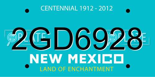2GD6928 New Mexico License Plate