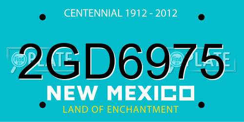 2GD6975 New Mexico License Plate