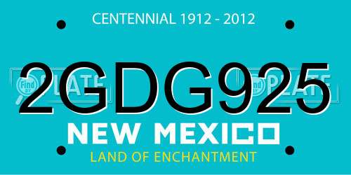 2GDG925 New Mexico License Plate