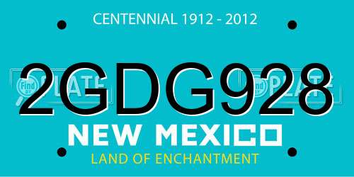 2GDG928 New Mexico License Plate