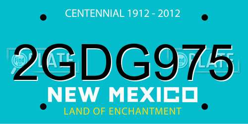 2GDG975 New Mexico License Plate