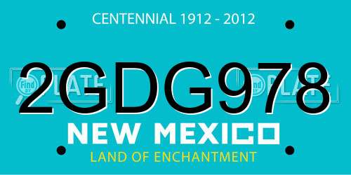 2GDG978 New Mexico License Plate