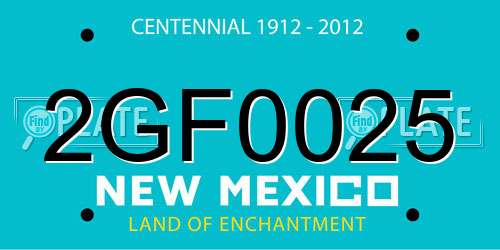2GF0025 New Mexico License Plate