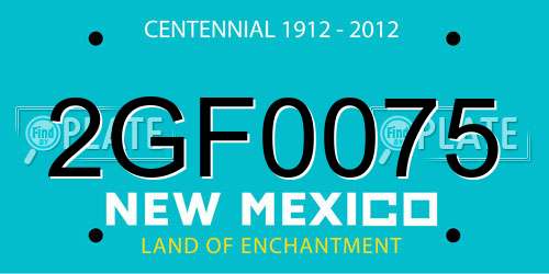 2GF0075 New Mexico License Plate