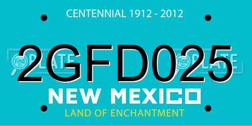2GFD025 New Mexico License Plate