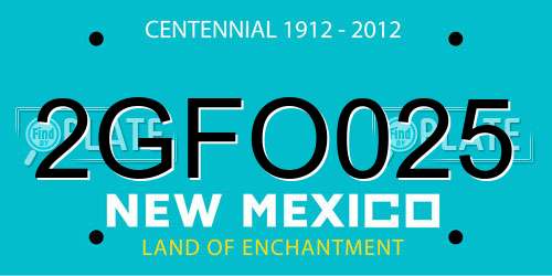 2GFO025 New Mexico License Plate